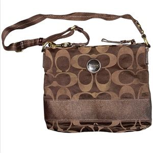Coach authentic signature women’s brown crossbody bag